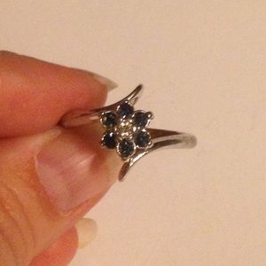 White Gold Blue Sapphire Ring